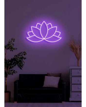 Lotus Neon Enlightenment and Purity in Radiant Form
