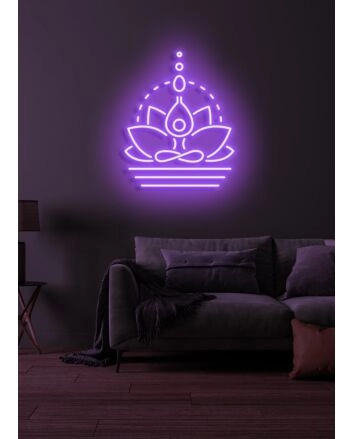 Lotus flower Neon Serenity and Rebirth in Bloom