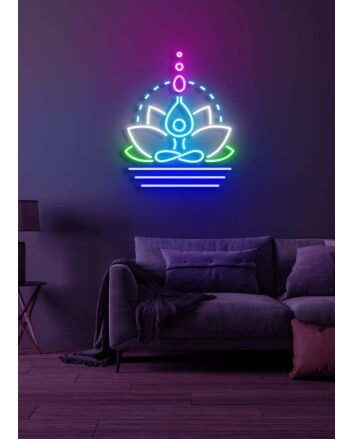 Lotus flower Neon Serenity and Rebirth in Bloom