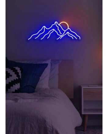 Mountain Sunrise Neon Dawn of New Beginnings