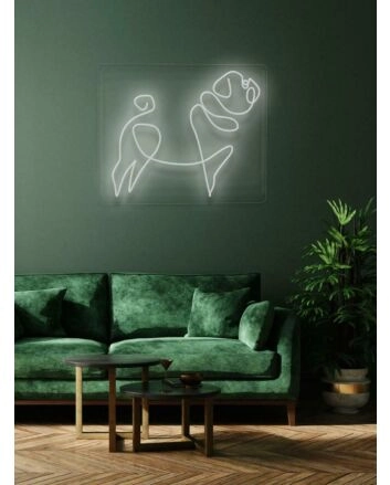 Pug Neon Quirkiness and Charm in a Bright Display