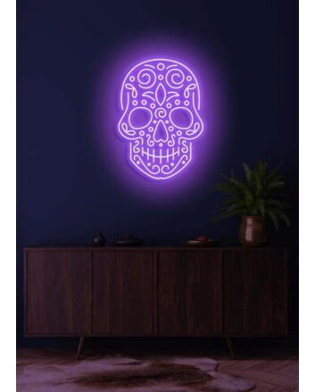 Skull Neon Reminder of Life&#039;s Edge and Vibrancy