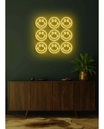 Smiley Wall Neon Joy and Positivity in Every Bulb