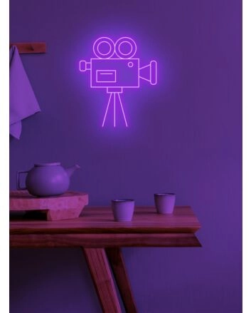 Video camera Neon Spotlight on Cinematic Passion