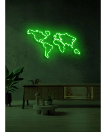 World map Neon Adventure Awaits in Glowing Lines