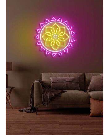 Yoga flower Serene Neon Bloom for Peaceful Spaces