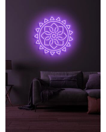 Yoga flower Serene Neon Bloom for Peaceful Spaces