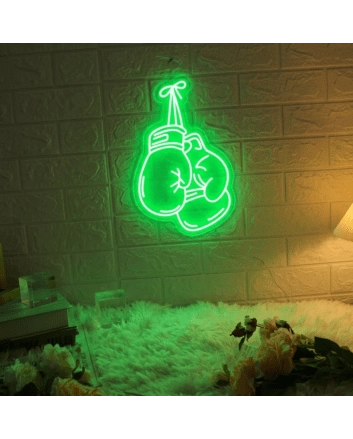 Boxing Gloves Neon Fighting Spirit Illuminated