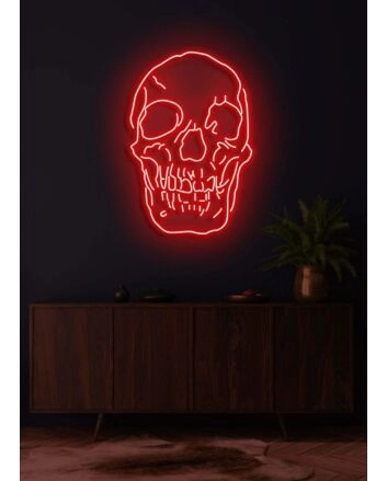 Skull Neon Skilt Edgy Neon Art for a Bold Statement