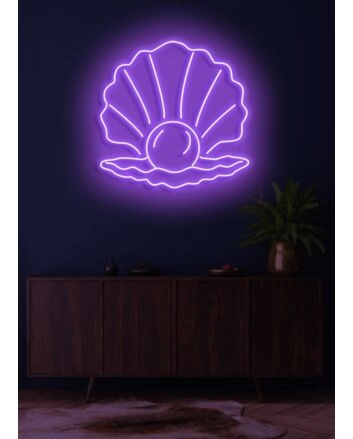 The Pearl Neon Skilt Elegant Glow Symbolizing Rarity and Beauty