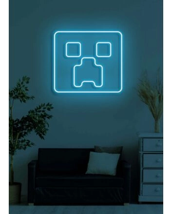 Square face Neon Abstract Artistic Piece, Adding a Contemporary Touch