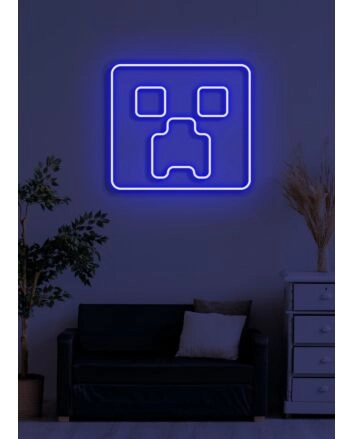 Square face Neon Abstract Artistic Piece, Adding a Contemporary Touch