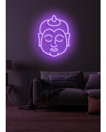 Buddha Neon Serene Illumination Reflecting Peace and Enlightenment