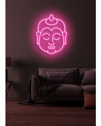 Buddha Neon Serene Illumination Reflecting Peace and Enlightenment