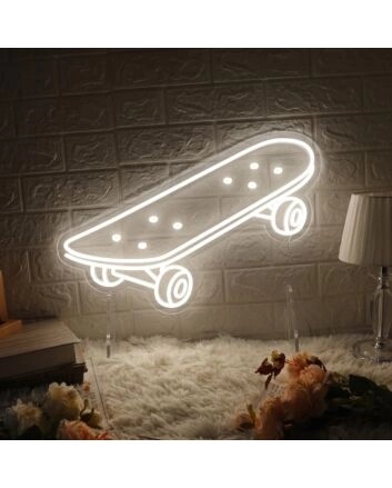 Skateboard Neon Dynamic Display Capturing the Spirit of Adventure and Freedom