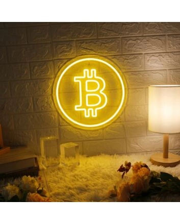Bitcoin Neon Dazzling Symbol of the Digital Age's Currency Revolution