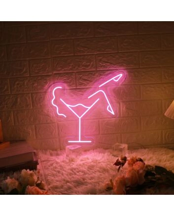 Woman in a cup&#39; neon sign