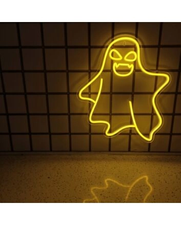 Cute Ghost LED Neon Sign - Halloween Wall Art for Spooky Decoration