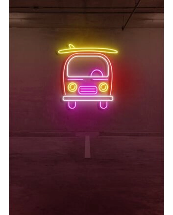 Surf Van Beach Vibes Captured in Laid-Back Neon