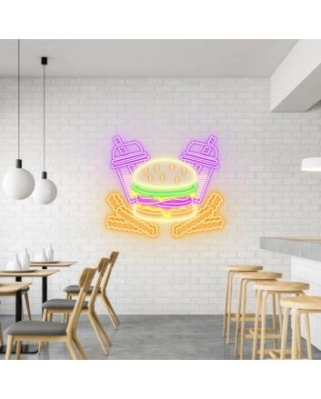 Burger Fries & Shakes Classic Neon for American Diners