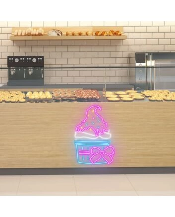 Festive Ice Cream Cup Celebratory Neon for Party Themes