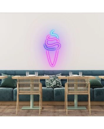 Ice Cream Swirl Whimsical Neon for Dessert Stations