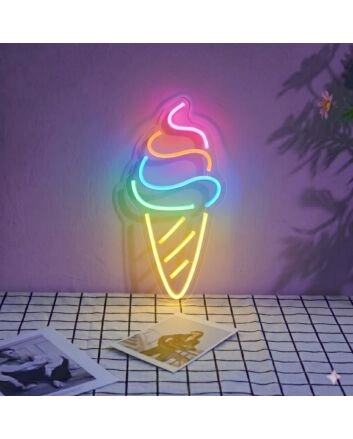 Ice Cream Swirl Whimsical Neon for Dessert Stations