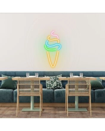 Ice Cream Swirl Whimsical Neon for Dessert Stations