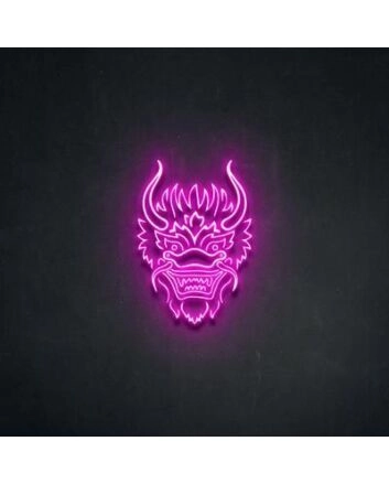 Dragon Head Unleash Fantasy with Fiery Neon