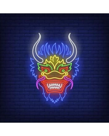 Dragon Head Unleash Fantasy with Fiery Neon