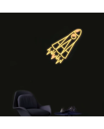 Rocket Ship Ignite Imagination with Playful Neon