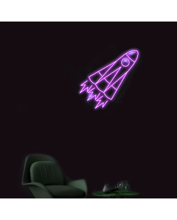Rocket Ship Ignite Imagination with Playful Neon
