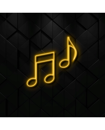 Music Notes Create a Melodic Atmosphere with Neon