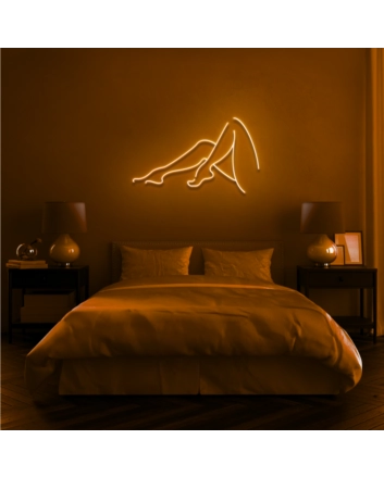 Woman's Legs Elevate Decor with Chic Feminine Neon