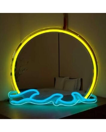 Sunset Wave Glow Neon Mirror Sign