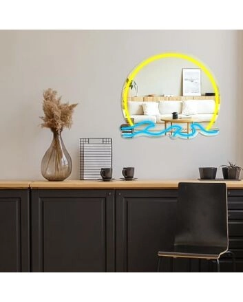 Sunset Wave Glow Neon Mirror Sign