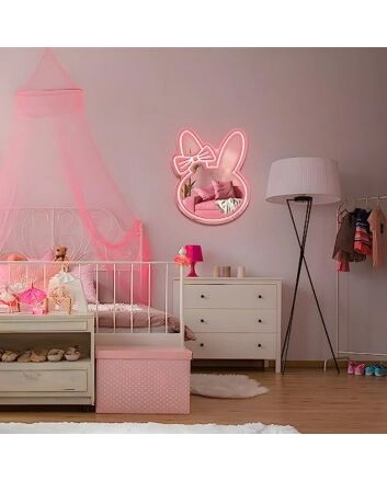 Cute Rabbit Neon Mirror Sign