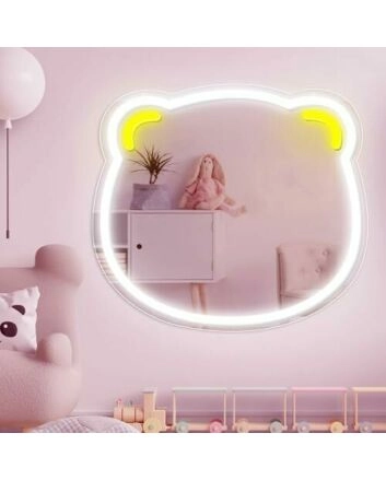 Cute Bear Neon Mirror