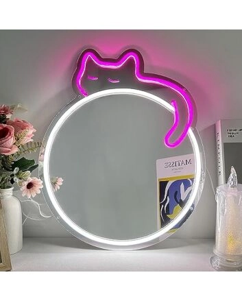 Dreamy Kitten Neon Mirror Sign