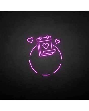 Love and calendar neon sign
