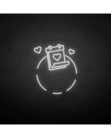 Love and calendar neon sign