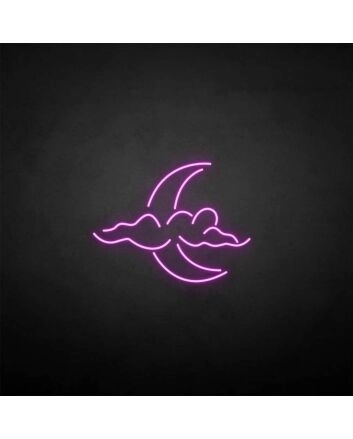 Cloud and moon neon sign