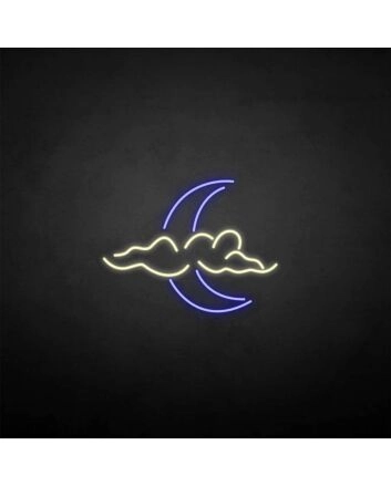 Cloud and moon neon sign