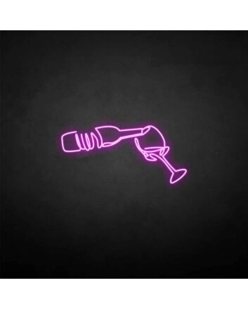 &#39;Wine and bottle&#39; neon sign