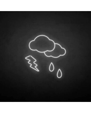Rain and lightning&#39; neon sign