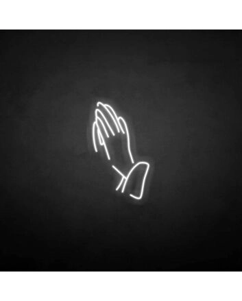 &#39;Hand of Pray&#39; neon sign