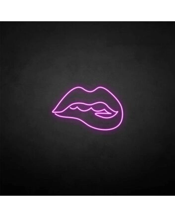&#39;Bite the Lips&#39; neon sign