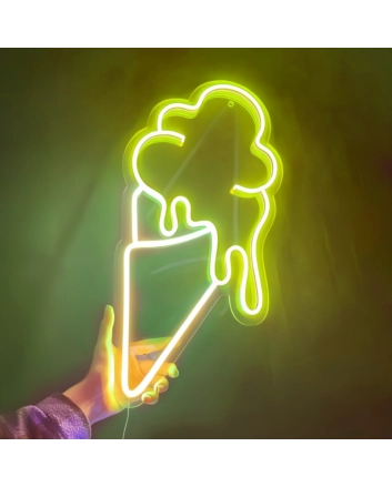 Sweet Indulgence Ice Cream Cone Neon Sign