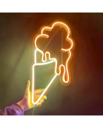 Sweet Indulgence Ice Cream Cone Neon Sign