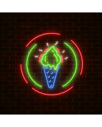 Chill Out Ice Cream Cone Neon Sign